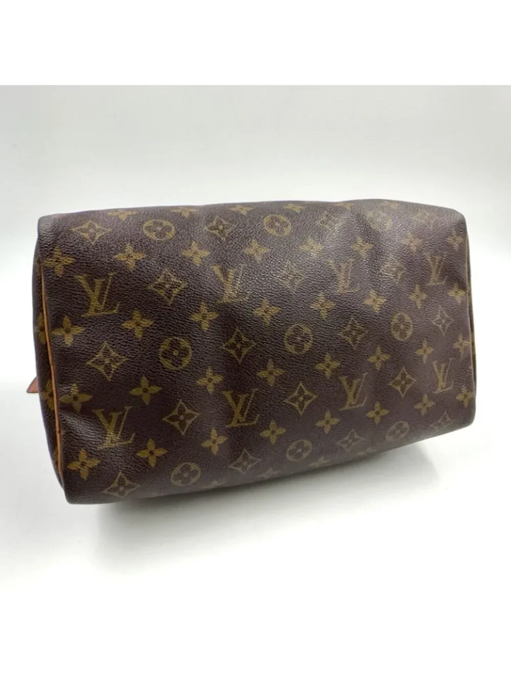 Louis Vuitton Speedy 30 Monogram Leather Brown Handbag Gold